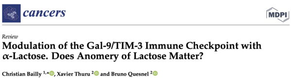 lien de la revue Modulation of the Gal-9/TIM-3 Immune Checkpoint with α-Lactose. Does Anomery of Lactose Matter?