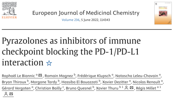 lien de l'article Pyrazolones as inhibitors of immune checkpoint blocking the PD-1/PD-L1 interaction
