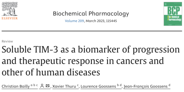 lien de la revue Soluble TIM-3 as a biomarker of progression and therapeutic response in cancers and other of human diseases
